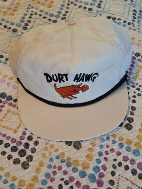 Durt Hawg White Rope-Trim Baseball Cap